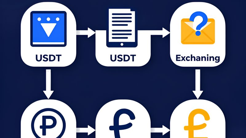 Схематичная иллюстрация процесса обмена криптовалюты USDT на рубли через сервис Ttbtc по пошаговому алгоритму